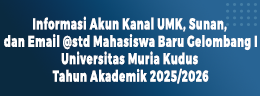 Informasi Akun Kanal UMK, Sunan, dan Email @std Mahasiswa Baru Gelombang I Universitas Muria Kudus Tahun Akademik 2025/2026